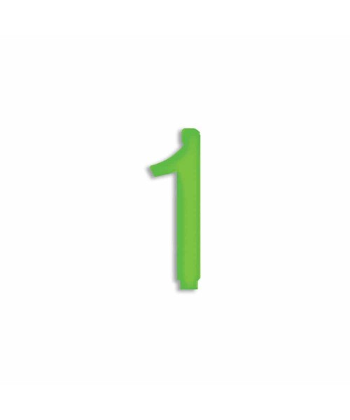 NUMERO  1  VERDE FLUO H 7 CM