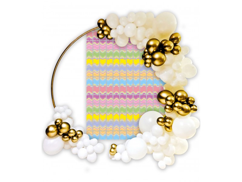 Backdrop Foil Multicolor Onde Colori Macaron 100 cm x 200 cm -