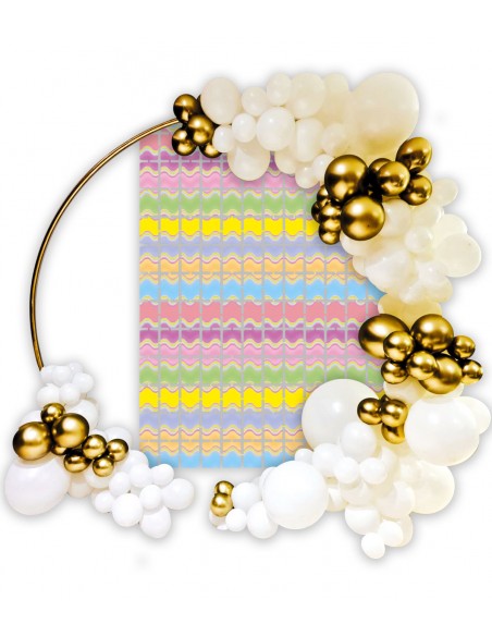 Backdrop Foil Multicolor Onde Colori Macaron 100 cm x 200 cm -