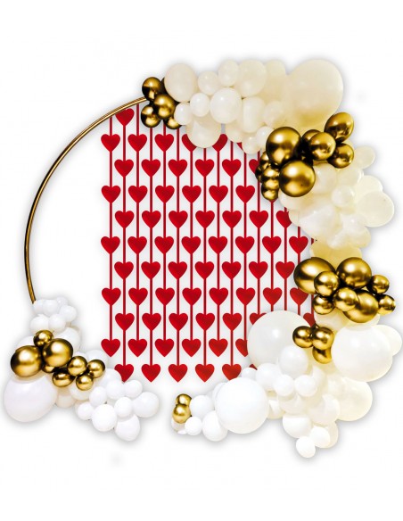 Backdrop Foil Cuori Rossi Metal 100 cm x 200 cm conf. 1pz -