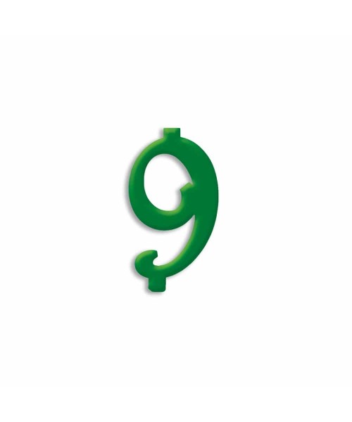 NUMERO  9  VERDE FORESTA H 7 CM