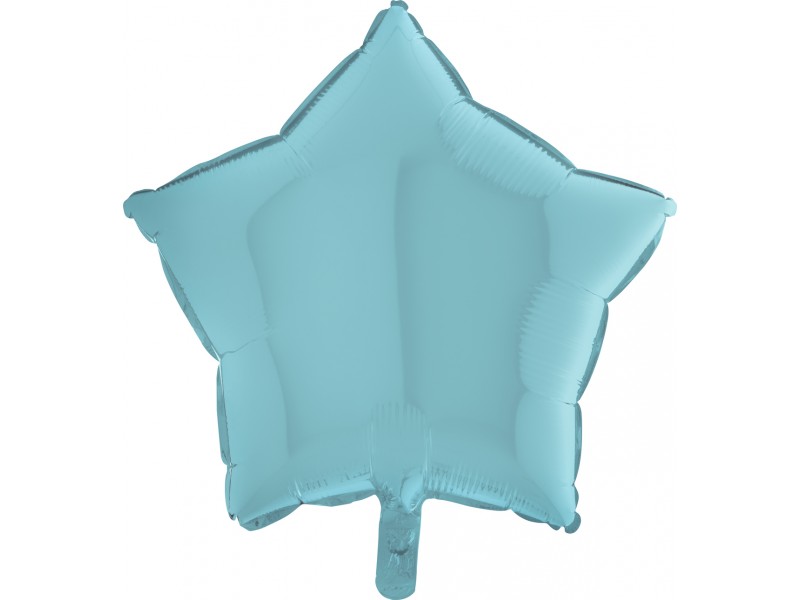 PALLONE MYLAR STELLA 18" CELESTE 45CM - L'Officina delle feste