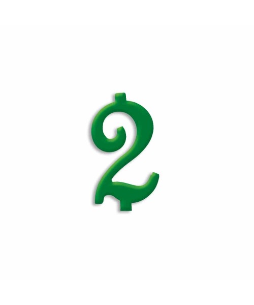 NUMERO  2  VERDE FORESTA H 7 CM