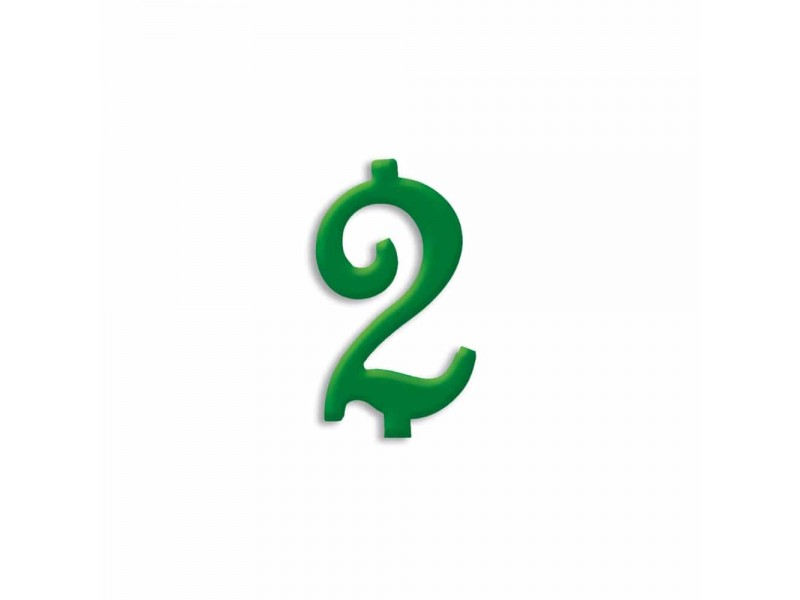 NUMERO  2  VERDE FORESTA H 7 CM