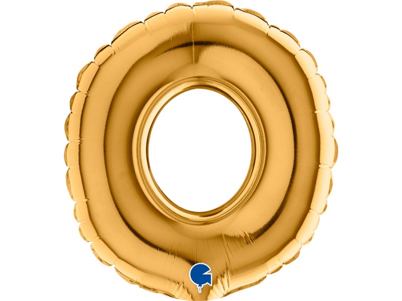 PALLONE NUMERO MYLAR MINI 0 (ZERO) ORO CM. 18 - L'Officina