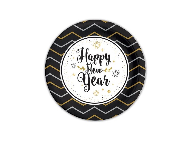 8 PIATTI HAPPY NEW YEAR 18CM - L'Officina delle feste