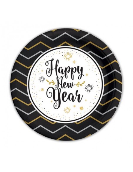 8 PIATTI HAPPY NEW YEAR 18CM - L'Officina delle feste