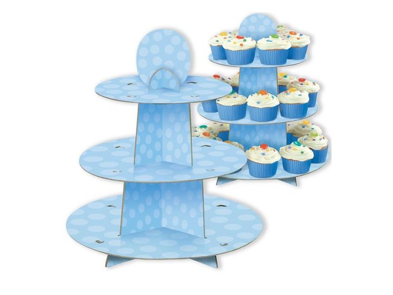 ALZATINA CUP CAKE BLUE 3 PIANI - L'Officina delle feste