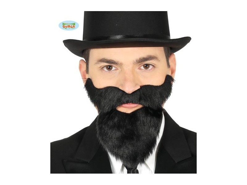 BARBA E BAFFI NERI LUNGHI C/ADESIVO - L'Officina delle feste