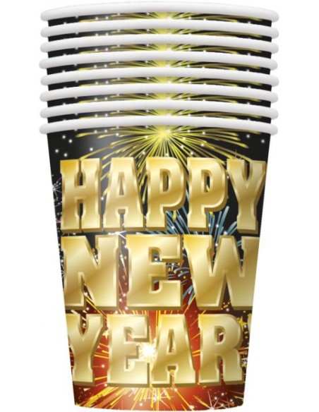 BICCHIERE PZ.8 FIREWORKS NEW YEAR 270ML - L'Officina delle feste