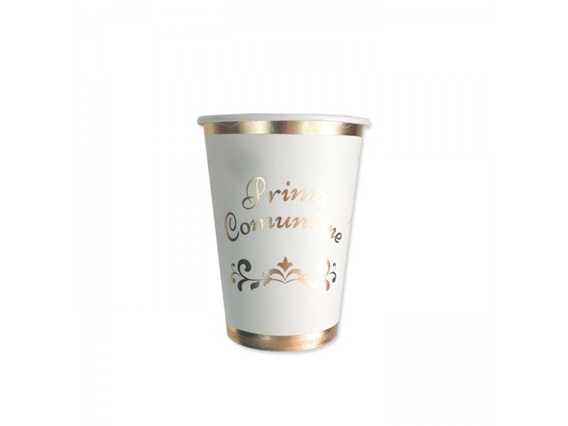 BICCHIERI PRIMA COMUNIONE GOLD CC. 200 PZ.8 - L'Officina delle