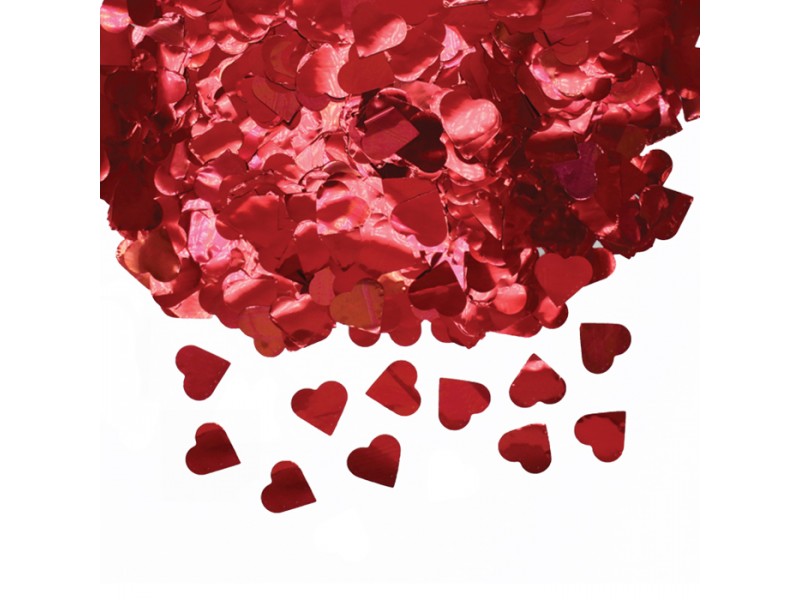 CORIANDOLI FOIL CUORI DIAM. CM. 2 ROSSI METAL GR.50 -
