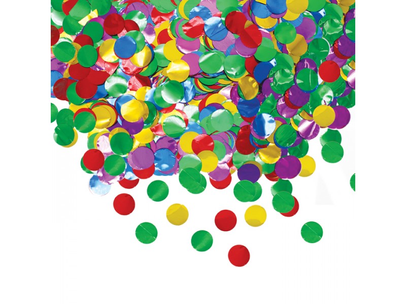 CORIANDOLI FOIL TONDI DIAM. CM. 2 ASSORT. METAL GR.50 -