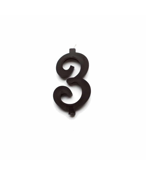 NUMERO  3  NERO H 7 CM