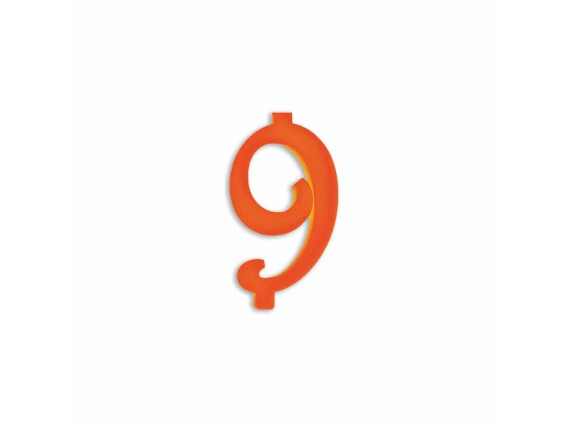 NUMERO  9  ARANCIO H 7 CM