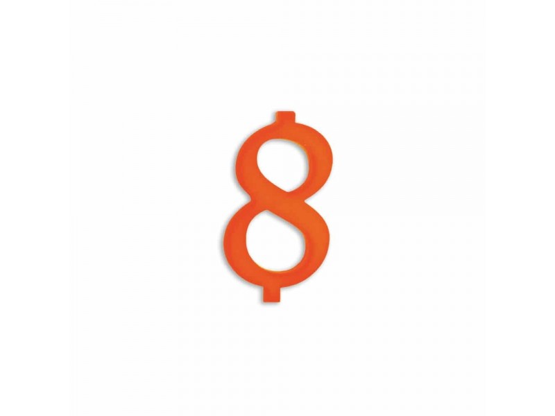 NUMERO  8  ARANCIO H 7 CM