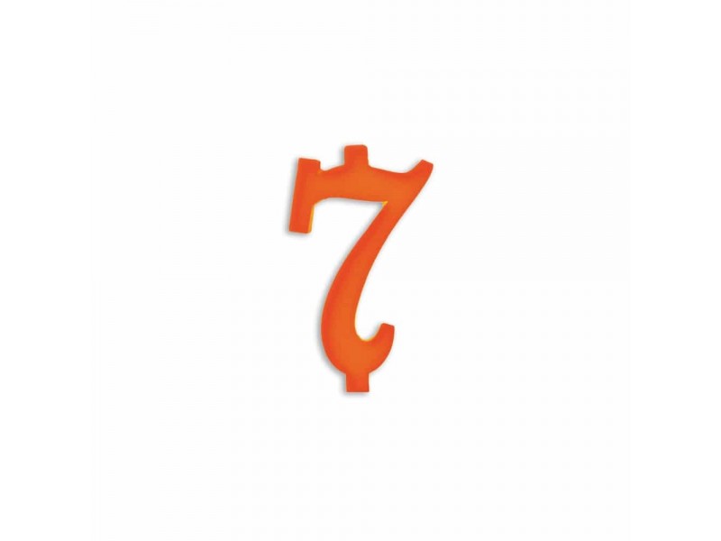 NUMERO  7  ARANCIO H 7 CM