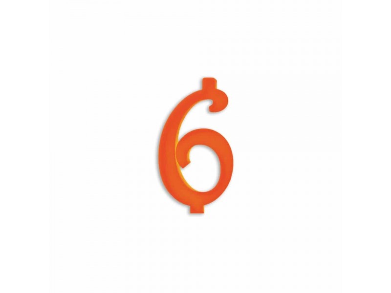 NUMERO  6  ARANCIO H 7 CM