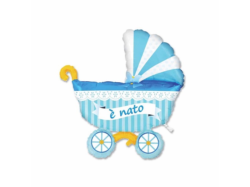 MINISHAPE CARROZZINA E' NATO CELESTE - L'Officina delle feste