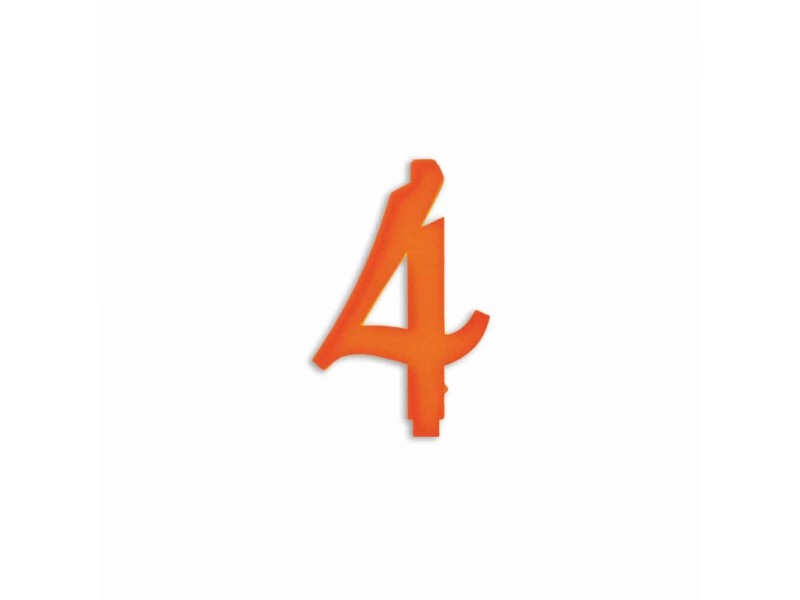 NUMERO  4  ARANCIO H 7 CM