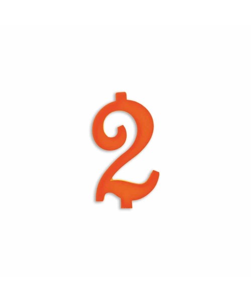 NUMERO  2  ARANCIO H 7 CM