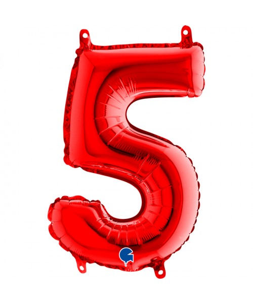 NUMERO MYLAR MEDIO ROSSO 5 CM. 35 - L'Officina delle feste