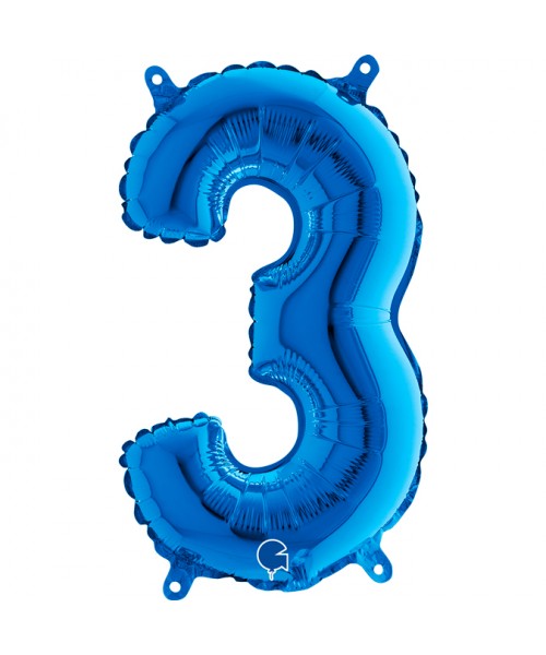 NUMERO MYLAR MEDIO BLU 3 CM. 35 - L'Officina delle feste