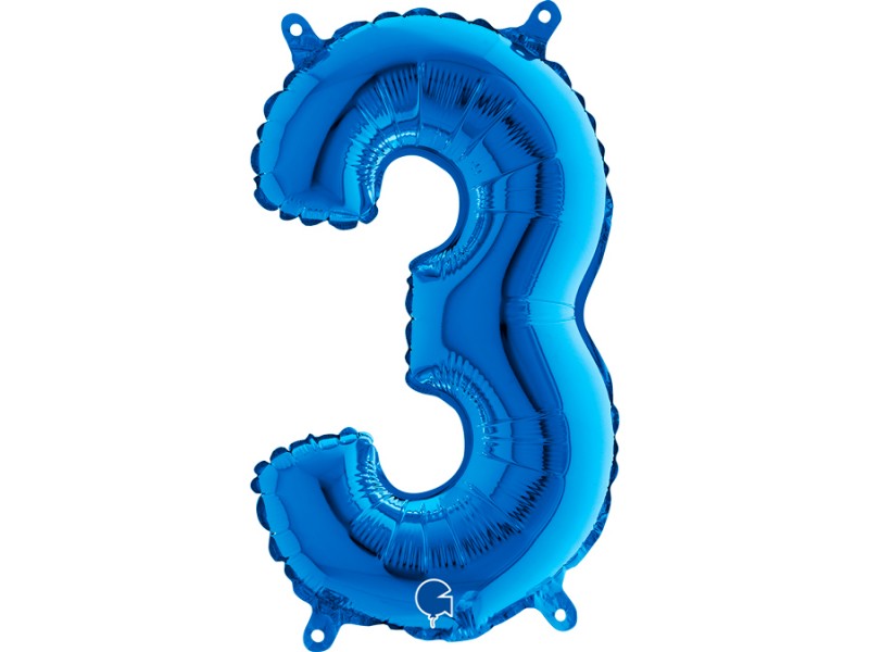 NUMERO MYLAR MEDIO BLU 3 CM. 35 - L'Officina delle feste