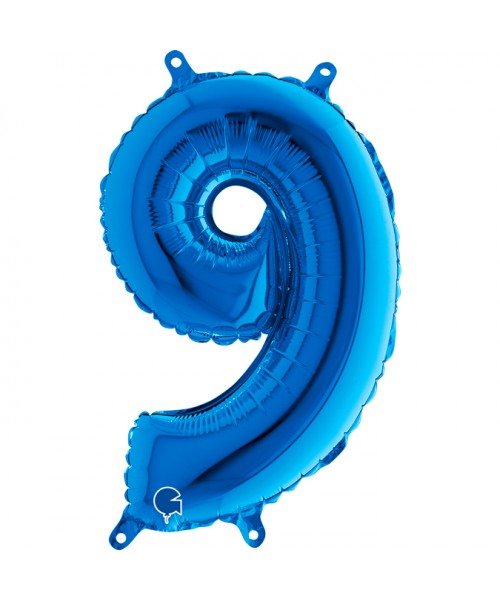 NUMERO MYLAR MEDIO BLU 9 CM. 35 - L'Officina delle feste