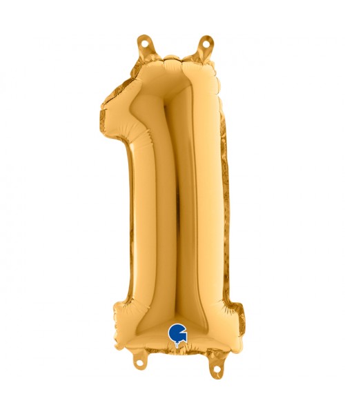 NUMERO MYLAR MEDIO ORO 1 CM.35 - L'Officina delle feste