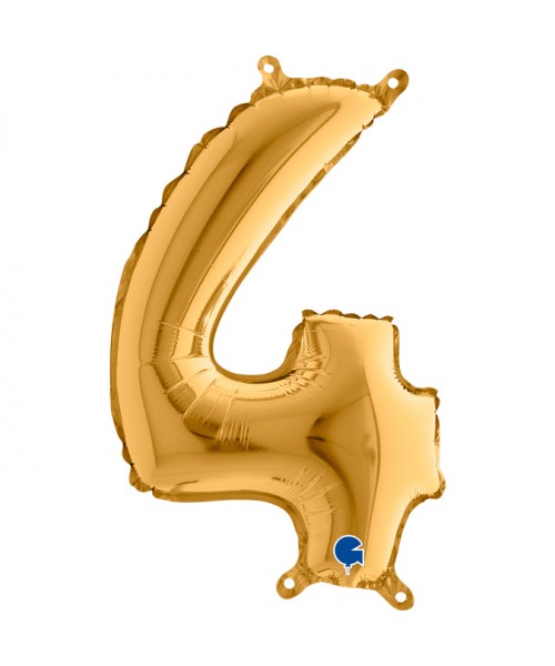 NUMERO MYLAR MEDIO ORO 4 CM. 35 - L'Officina delle feste