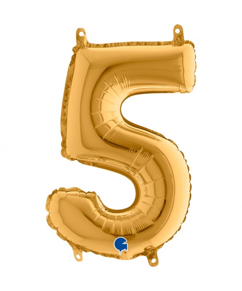 NUMERO MYLAR MEDIO ORO 5 CM. 35 - L'Officina delle feste