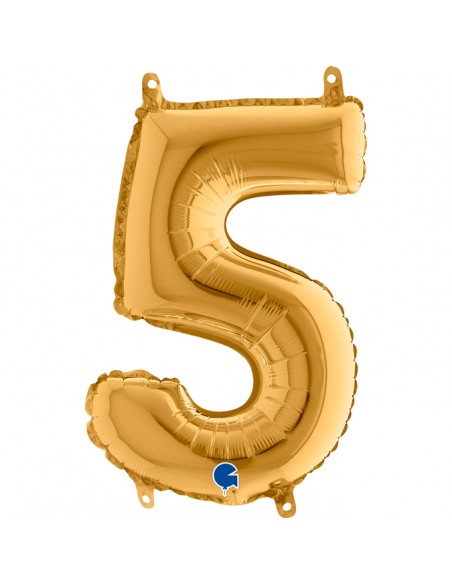 NUMERO MYLAR MEDIO ORO 5 CM. 35 - L'Officina delle feste