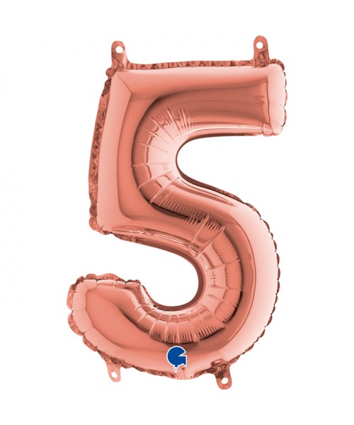 NUMERO MYLAR MEDIO ROSE GOLD 5 CM. 35 - L'Officina delle feste