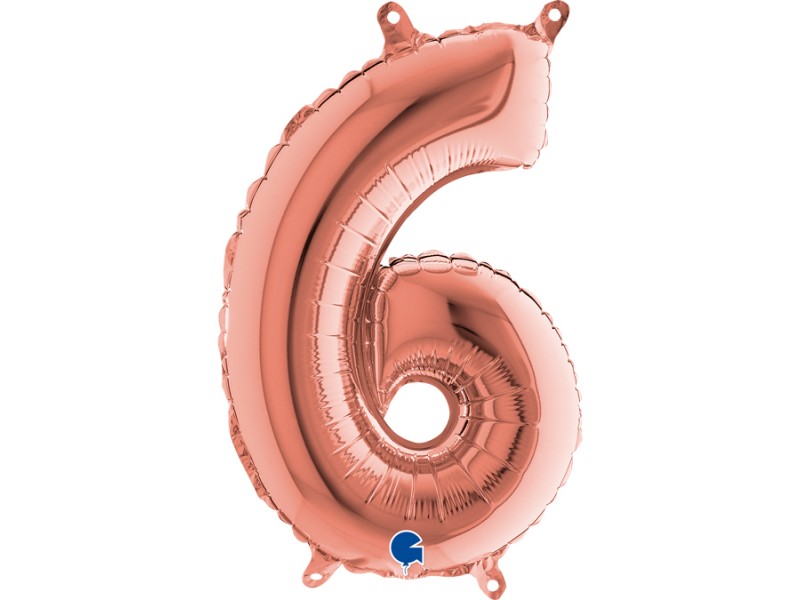 NUMERO MYLAR MEDIO ROSE GOLD 6 CM.35 - L'Officina delle feste