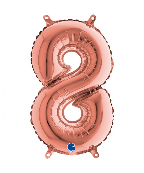 NUMERO MYLAR MEDIO ROSE GOLD 8 CM. 35 - L'Officina delle feste