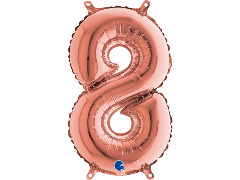 NUMERO MYLAR MEDIO ROSE GOLD 8 CM. 35 - L'Officina delle feste