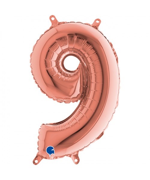 NUMERO MYLAR MEDIO ROSE GOLD 9 CM.35 - L'Officina delle feste