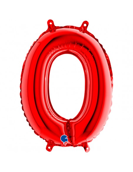 NUMERO MYLAR MEDIO ROSSO 0 CM. 35 - L'Officina delle feste