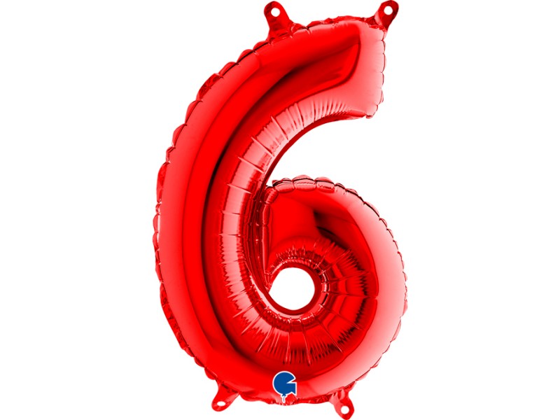 NUMERO MYLAR MEDIO ROSSO 6 CM. 35 - L'Officina delle feste