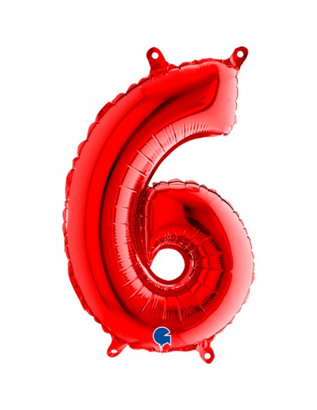 NUMERO MYLAR MEDIO ROSSO 6 CM. 35 - L'Officina delle feste