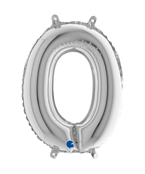 NUMERO MYLAR MEDIO SILVER 0 CM. 35 - L'Officina delle feste