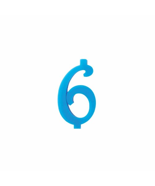 NUMERO  6  CELESTE H 7 CM