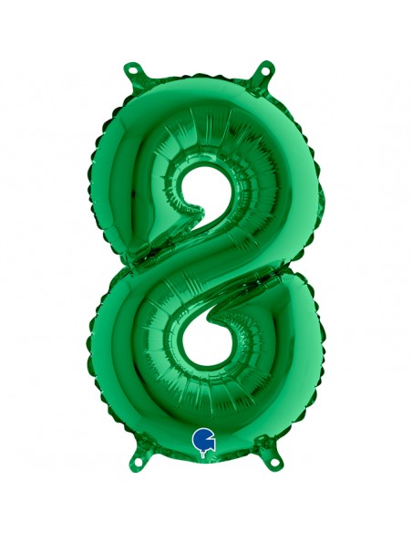 NUMERO MYLAR MEDIO VERDE 8 CM. 35 - L'Officina delle feste
