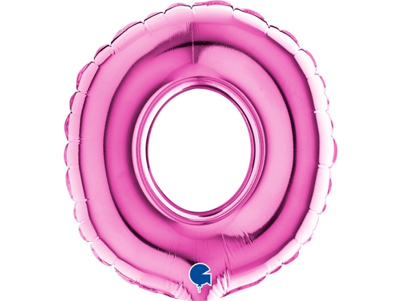 PALLONE NUMERO MYLAR MINI 0 (ZERO) FUCSIA CM.18 - L'Officina