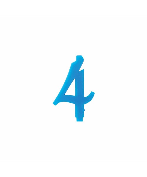 NUMERO  4  CELESTE  H 7 CM