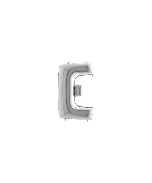 PALLONE MYLAR MEGA LETTERA "E" ARGENTO 102CM - L'Officina delle