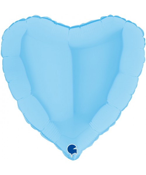 PALLONE CUORE MYLAR 18" CELESTE PASTELLO 45CM - L'Officina