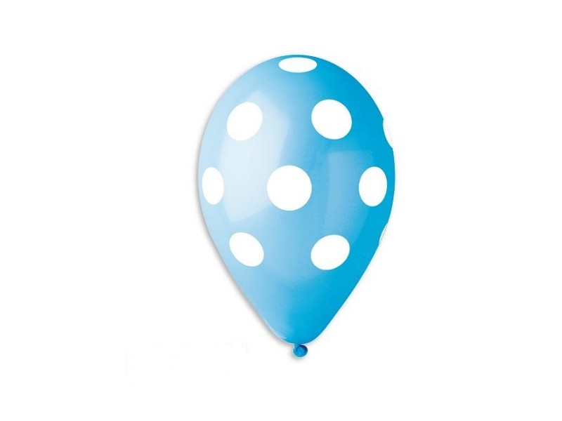 PALLONE LATTICE 12" POIS CELESTE CM. 30 PZ.100 - L'Officina