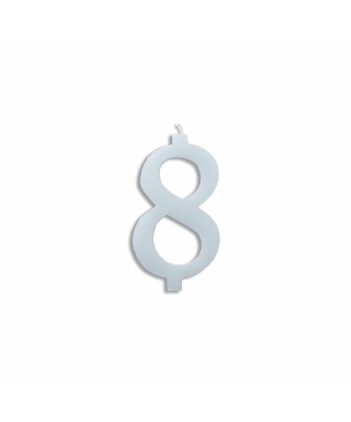 NUMERO  8  BIANCO H 7 CM